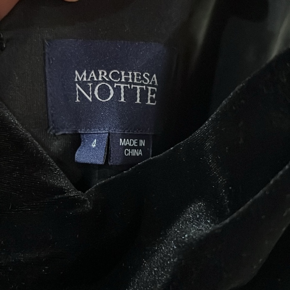 Marchesa Notte Velvet Pencil Dress - Picture 8 of 8
